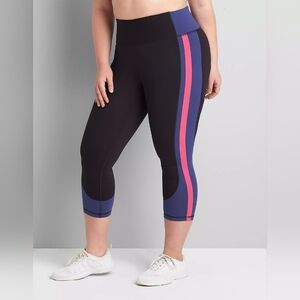 LIVI High-Rise Wicking Capri Legging Black Stripe